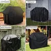 BBQ Tools Accessoires Waterdichte Cover Grill Anti Dust Rain Gas Charcoal Electric Barbeque Garden Bescherming Buiten 4 Maten Zwarte BLK 230414