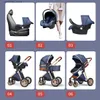 Strollers# Luxury Baby Stroller 3 in 1 High Landscape Baby Cart Can Sit Can Lie Portable Pushchair Baby Cradel Infant Carrier Free Q231117