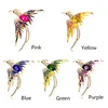 Broches cristal Phoenix oiseau pour femmes hommes 5 couleurs émail vol beauté fête bureau broche broche cadeaux 2023