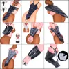 Volwassen speelgoed BDSM bondage been-/armbinder achter de rug SM lederen armbinder terughoudendheid slaaf afsluitbare handschoen met schouderbanden 231116