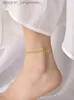 Bracelets de cheville simples couleur or en acier inoxydable Bracelets de cheville femmes gland étoile de mer jambe chaîne coeur étiquette pied bijoux accessoires d'étéL231116