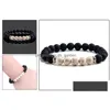 Charm Armbänder Natürliche Vulkanstein Armbänder Charme Frauen Chakra Nce Perlen Männer Schwarz Lava Türkis Strang Armreif Drop D Dhgarden Dh3Ub