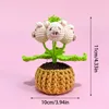 Fleurs décoratives tricotées à la main dessin animé cochon Crochet plantes en pot fait maison Bouquets finis maison année décor 2023