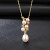 Pearl Pendant Necklace S925 Silver Micro Set Zircon Petals Twisted Chain Necklace European Women Vintage Collar Chade Wedding Party Jewelry Valentine's Day Gift SPC