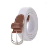 Belts 100cm Elastic Fabric Woven Casual Belt Pin Buckle Expandable Braided Stretch Canvas Simple And Stylish Leisure Men Women