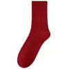 Women Socks Women's Cotton Breathable Christmas Year Red For Girls Fashion Striped Casual Autumn Winter Warm Comfort