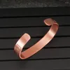 Bangle Opening Magnetic Carved Ethnic Pattern Bracelet For Men Women Vintage Copper Color Energy Classic Casual Party Jewelry