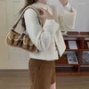 Kvällspåsar faux mocka skarvning lambool för kvinnor lyxig designer handväska handväska 2023 vintage dubbelfickor axel crossbody