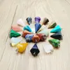 Hänge halsband Natural Crystal Stone Necklace Design Charm Quartz Pendants Choker Link Chain Women Fashion Jewelry