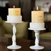 decorative white glass pillar candle holders candlestick holder pink tea light candle holder