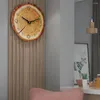 Relógios de parede Árvore Stump Clock Ring Design 12 polegadas Grão de madeira Silent Quartz Movement Bateria para casa