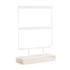 Sacchetti per gioielli Espositore in ferro battuto Stabile Collana a 2 livelli Base in legno 24 fori per orecchini Dormitorio Desktop Home Organizer Stand Negozio