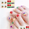 Stickers & Decals 22Tips/Sheet Toenail Sticker Fl Er Waterproof Non-Toxic Foot Tablets Nail Stickers Diy Art Tool Artstickers Decals D Dhmev