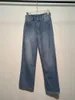 Women's Jeans Simple And Versatile Straight-leg Wide-leg The Row Loose-fitting Washed Blue Pants