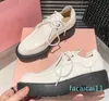 Fashion New Designer Casual shoes Leather Women's Lefu Lace up