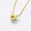 Gem Stone Jewelry Real Gold Online Shop Natural Tsaverite Diamond Heart Shape Necklace Women