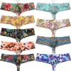 Männer Spandex Bademode Bikini Tanga Boxer Futter Beutel Kordel Badeanzug freche kurze Boxer Muster Schwimmen Badeanzug