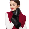 Vijf Vingers Handschoenen Mode Zware Type Winterhandschoenen Dames Wanten Echt Leer Wol Bont Handschoenen Mooie Vrouwelijke Schapenvacht Lederen Bont Handschoenen 8 kleuren 231115