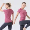 2023 Yoga LU-2.0 Swiftly Tech T-shirt da yoga senza cuciture a maniche corte da donna Slim Fit Camicia sportiva leggera ad asciugatura rapida Wicking Knit Fitness Traspirante LL