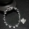 Brin perles de cristal pour Bracelet bijoux rond pierre naturelle bricolage blanc étoile Bracelets en gros femmes