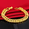 Bangle 12mm 24k Pure Gold Mens Armband Womens Chain Armband Armband Pulseira Homme African Gold Jewelry Mens Bijoux 231116