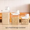 Opslagflessen met deksel handgreep rijstmeel behouden droog wasmiddel wasmiddelvoedselcontainer luchtdichte doos meetbeker plastic