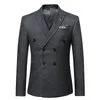 Herrenanzüge Blazer S7XL Blazer Weste Hosen Highend Marke Gestreifter Business Herren Zweireiher Anzug Bräutigam Bankett Performance Kleid Bühne 231116