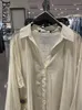 Chemisiers pour femmes, magasin Bazaleas, chemises amples, chemisier à boutons transparent métallique, vêtements officiels, 2023