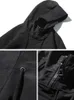 Мужские куртки, весенне-осенний длинный плащ, мужская модная ветровка с капюшоном, черное пальто, повседневное 231115