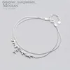 Anklets Modian Fashion Sterling Silver 925 Plant Anklet for Women Tree Branch Leaves Tiny Ball Simple Anklet Fine Jewelry 2020 NewL231116
