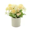 Decorative Flowers Artificial Plant Potted Mini Fake Flower Plants Table Top Ornaments