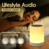 Tragbare Lautsprecher Wireless tragbarer Bluetooth -Lautsprecher LED Music Aux Aux USB Stereo Sound Lautsprecher Farben Touch Control Lamptabelle Lampe