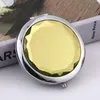 Promotion personnalisé miroirs de Surface en cristal Portable poche Mini miroir cosmétique femmes cosmétique mignon rond maquillage miroirs à clapet