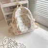 Schultaschen Mini-Rucksack im japanischen Stil mit frischem Blumendruck Studenten Einfache Schultaschen für Mädchen Leichte Nylon-Reisetasche 231116