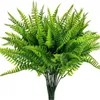 Flores decorativas 4pcs plantas artificiais simulação grama samambaias verdes folhas verdes decoração de planta de flor falsa decoração de festa em casa