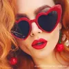 Kadınlar için aşk şekilli kalp şeklindeki güneş gözlüğü, şık şeftali kalp büyük çerçeve güneş gözlüğü, kişiselleştirilmiş gözlükler