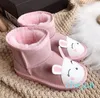 stivali da neve Cartoon Rabbit Cat stivaletti invernali caldi per bambini scarpe calde in peluche per bambini