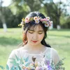 Decorative Flowers & Wreaths Fashion Girls Artificial Flower Wreath Wedding Bride Hair Band Vine Party Supplies Christmas Decoration Rattan