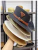 Designer Bucket Hat Cap for Women Fashion Ladies Summer Beach Wide Brim Eliged Hats With Belt High Quality Straw Fisherman Sun Cap7631893