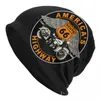 Berets US 66 Biker Bonnet Hats Americas Highway Skullies Beanies Men Women Trendy Elastic Beanie Autumn Kpop Graphic Caps