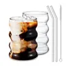 Vingglasögon Enskiktsglaskopp med halm Drinking Mugs Coffee Drinkware