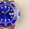 Clean V5 Men Watch Cal.3135 Mekanisk rörelse 40mm full guldblå ​​urtavla 904L Fine Steel Ceramic Frame Sapphire Crystal Glass Swiss Ice Blue Luminous Waterproof CF