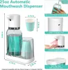 Distributeur de savon liquide 750ML automatique USB charge rince-bouche avec tasses bouche lavage bouteille de stockage accessoires de salle de bain conteneur 231116