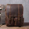 Rugzak vintage grote capaciteit heren dagelijkse outdoor reizen echt lederen big bagpack anti-diefstal bookbags