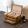 Jewelry Pouches Box Organizer Chinese Style Wooden Accessories Storage Large Vintage Retro High Capacity Luxurious Solid Wood