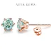 Studfärgade studörhängen 1ct D Färg Ideal Cut Lab Created Diamond 18K Rose Gold Plating Earrings for Women With GRA 231115