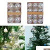 Christmas Decorations Christmas Decorations 6Pcs/12Pcs Transparent Baubles Balls Decoration Hangings Iridescent Clear Plastic 6Cm/8Cm Dhjdp