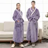 Women's Sleep Lounge unisex Long Coral Fleece Bathrobe Kimono vinter varm flanell badrock mysig kläder natt sömnkläder nattklänning hemkläder zln231116