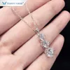 Tianyu 14K/2Ct VVS Муассанит с бриллиантами, золотая цепочка, ожерелье, кулон, ювелирные изделия