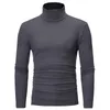 Men's T -skjortor Fashion Casual Slim Fit Basic Turtleneck High Collar Pullover Male Autumn Spring Thin Tops Bottom Plain T Shirt 231116